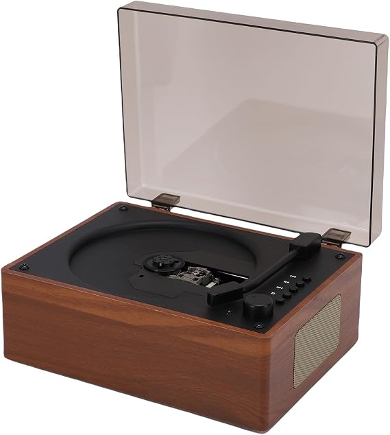 Portable CD Player with Bluetooth 5.1, Retro Wireless CD Players for Home with Speakers, Remote Control, USB AUX Type C, Support MP3 WMA WAV, Headphone Jack (Brown)