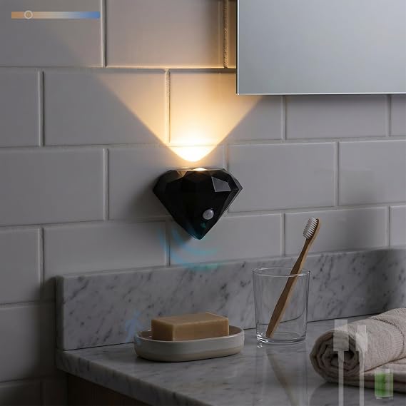 Hareket Sensörlü Duvar Lambası Şarj Edilebilir LED Duvar Lambası İç Mekan Duvar Lambası 2700 K / 4500 K/6500 K Merdiven Koridor Yatak Odası için Kısılabilir Duvar Aydınlatması (Siyah) [Enerji Sınıfı A+++]
