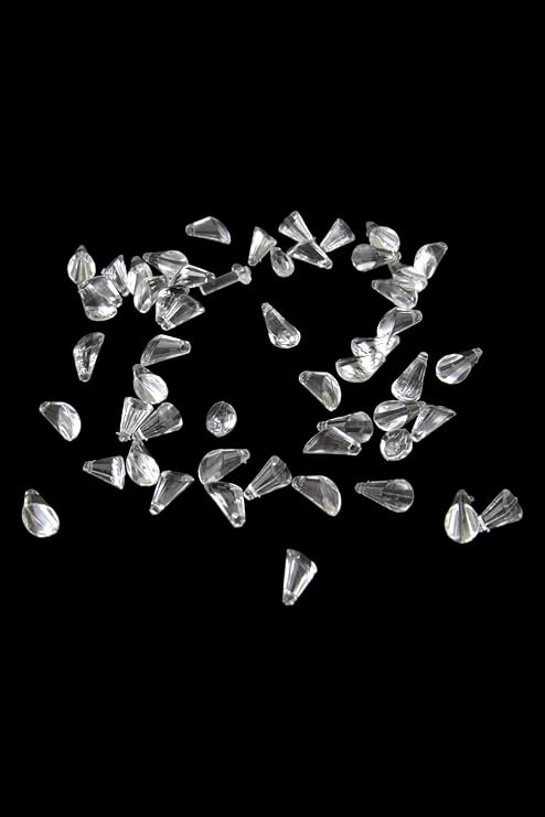 Serhat Aksesuar ve El İşçilik Şeffaf 8x15 mm Üst Yandan Delikli Oval Boncuk (25 gr 34 Adet)