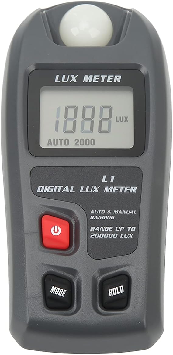 Bediffer Digital Light Meter High Accuracy Illuminance Tester Luxmeter Auto Shutdown LCD Display for Outdoor Work ABS Material