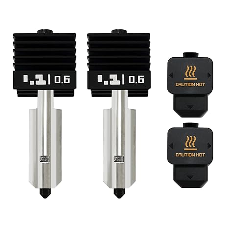 2PK 0.6MM Hotend for Bambu Lab H2D Combo Hardened Extruder Hotend Hot End with Hardened Steel Nozzle Print Head Silicone Sleeve Hotend Replacement for Bambu Lab H2D/H2D Laser Accessories