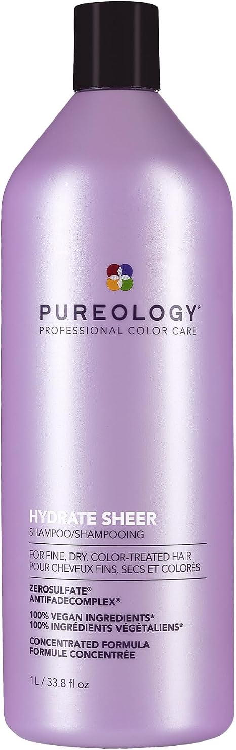 Pureology | Hydrate Sheer | Moisturising Conditioner, For Fine, Colour Treated Hair, Vegan