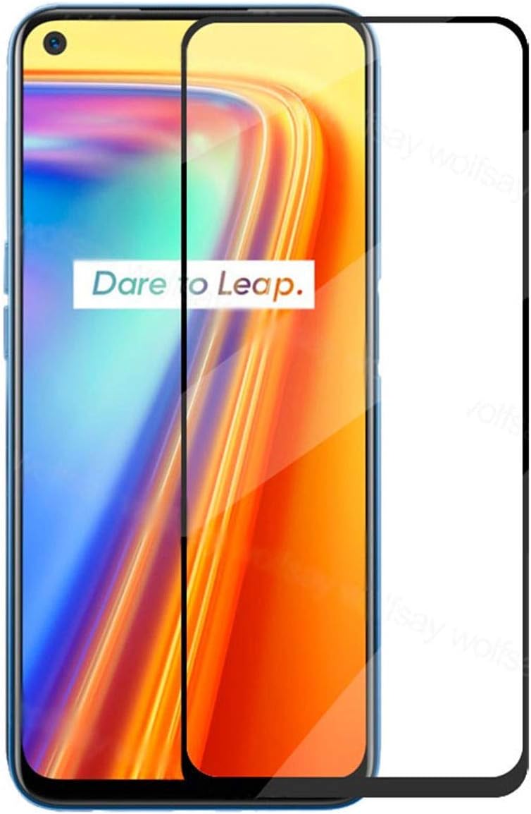Microcase Realme 7 Tempered Screen Protector with Full Covering Frame - Black