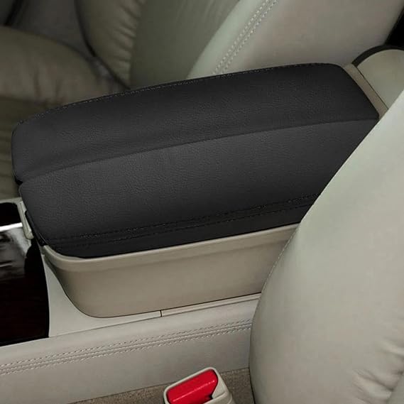 Breathable Microfiber Leather Car Armrest Cover Decorative Armrest Box Protection For Acura RL 2005-2010(Black)