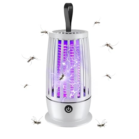Electric Mosquito Killer Lamp Indoor/Outdoor,Portable Bug Zapper (White)