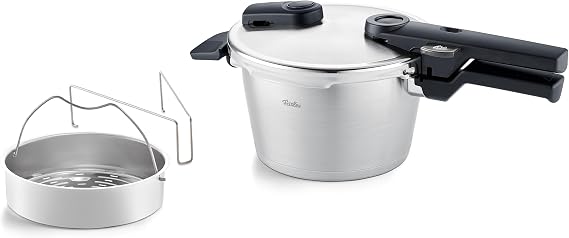 Fissler Vitaquick Premium/Pressure Cooker (2.5 L Diameter 18 cm) with Insert Stainless Steel Pressure Cooker 2 Cooking Levels Made in Germany Induction