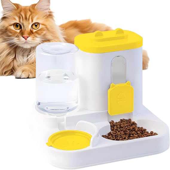 Cat Feeder And Water Dispenser 2-in-1 Spill-Proof Large Capacity