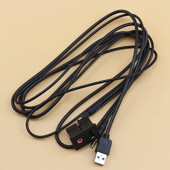 Accessories New Universal Auto 6Feet USB & 3.5mm to USB & 3.5mm AUX Dashboard Flush Mount Dash for all car