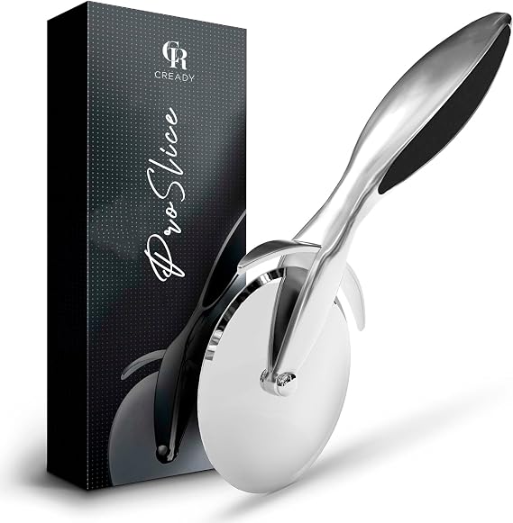 Cready Proslice | Premium Stainless Steel Pizza Cutter Wheel | Non-Slip Handle | Pizza Wheel Cutter | Professional Pizza Slicer for Effortless Cuts