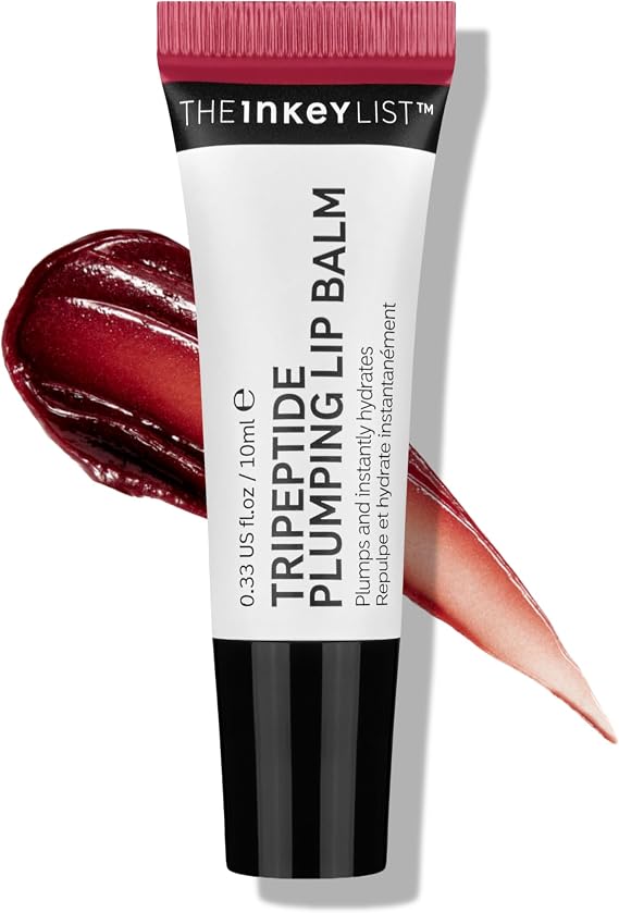The Inkey List Tripeptide Plumping Lip Balm 10ml, Clinically Proven Plumping Tinted Lip Care, Hydrates Dry Cracked Lips, Vegan & Cruelty Free, Berry Tint