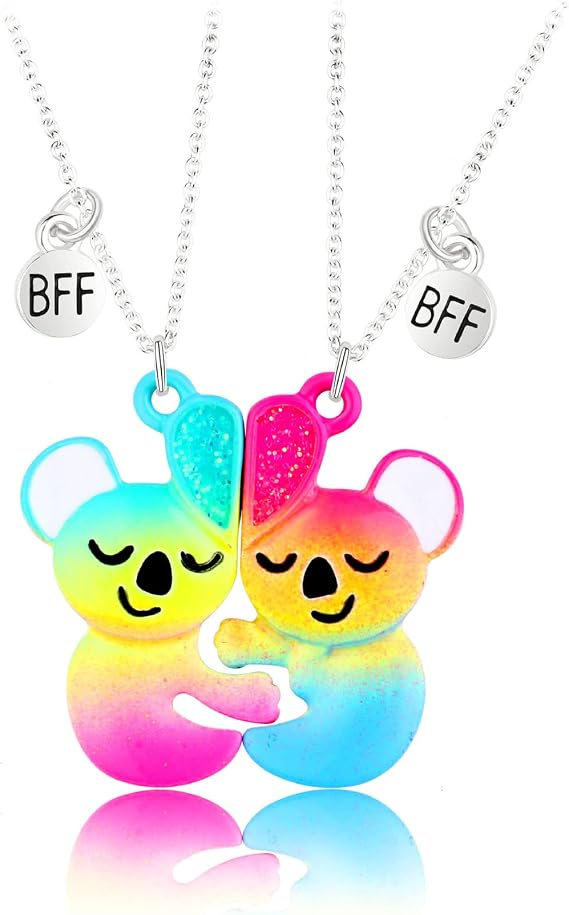 CERSLIMO Best Friend Necklace - Matching Heart Friendship Necklace for 2 Girls, Kids' Birthday &