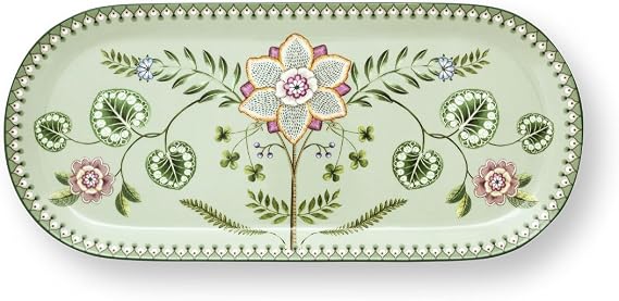 Pip Studio Lily&Lotus Light Green Cake Plate 33.3 x 15.5 cm