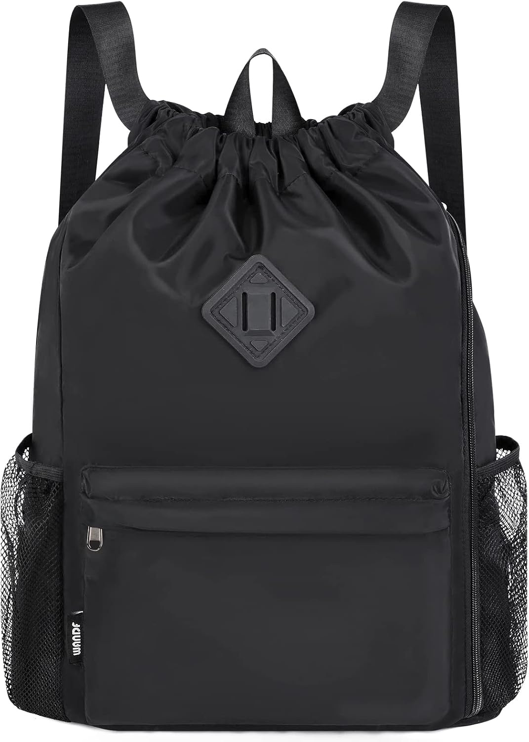 WANDF Drawstring Backpack Sports Gym Bag with Shoes Compartment, Water-Resistant String Backpack Cinch for Women Men