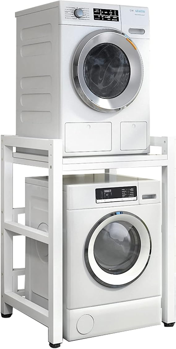 Washing Machine Dryer Stacking Set - Adjustable Stand with 400 kg Capacity - Portable Laundry Rack for Overwash Storage