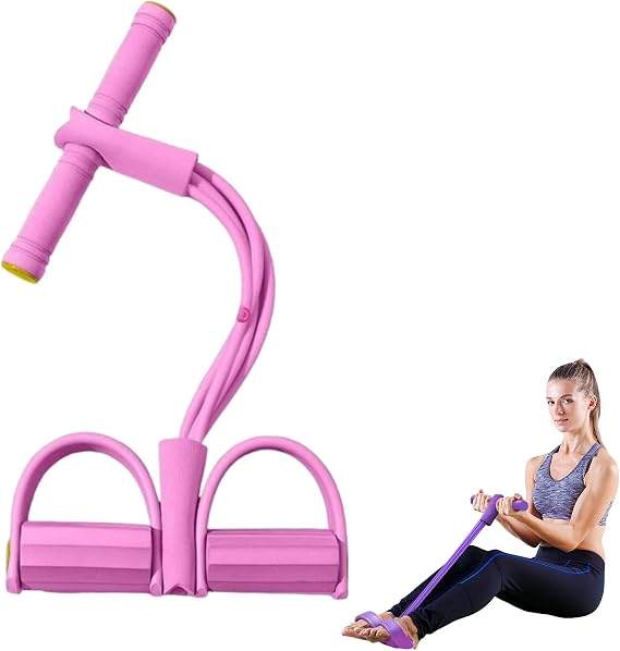 Multifunction Tension Rope,Foot Pedal Resistance Band,Workout Bands, 6-Tube Pedal Resistance Band Elastic Pull Yoga Tension Rope, for Abdomen/Waist/Arm/Leg Stretching Slimming Training