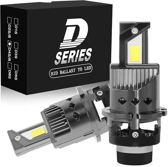 D2S LED Headlights, Vehicle Inspection Compliant, D2R LED, Pong Attachment, Lightburst, 22000LM, 6500K, Genuine HID Replacement, DC12V, With Fan, No Dark Area, No Modification Required, Set of 2