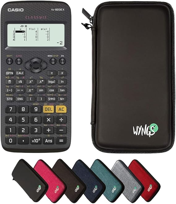Casio FX-82DE X Calculator and Protective Case
