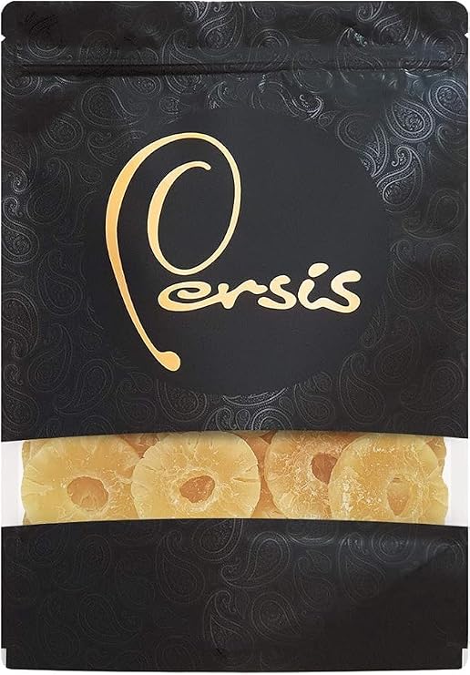 Persis Crystallised Pineapple Rings - Vegan | Naturally Sweet & Chewy | Supports Digestion & Gut Health | Perfect for Snacking, Baking, Deserts And Smoothies (200g)