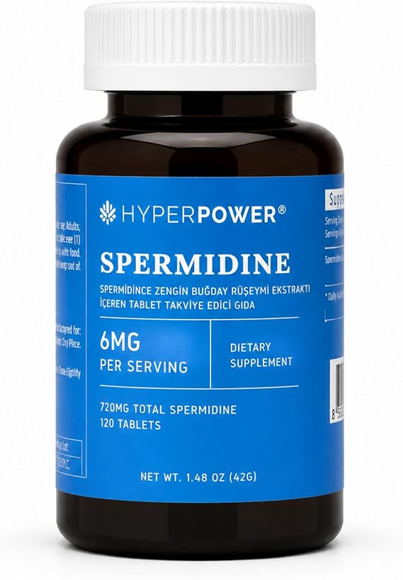Hyperpower Spermidine (Buğday Ruşeymi Ekstraktı) 6 mg | 120 Tablet, 720 mg Toplam | Made in USA
