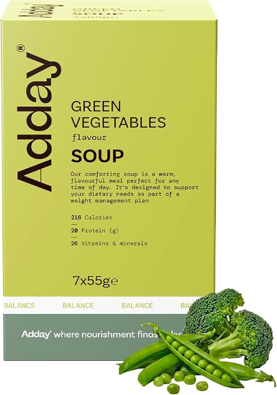 Adday High Protein Meal Replacement Soup - Green Vegetables - 7 Meals