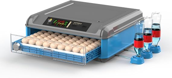 Automatic Egg Incubator, Digital Hatching Eggs with Fully Automatic Turner, Poultry Hatching Machine with Humidity Control, for Hatching Chicken Duck Quail Bird Eggs,64Eggs