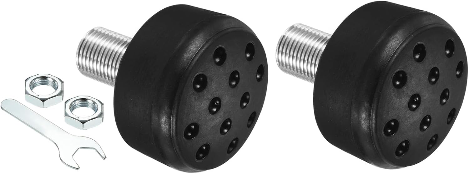 M METERXITY Roller Skate Stopper - Rubber Brake Block with Holes Toe Stops, Adjustable with Bolts, Apply to Roller Skate 0.6 Inch Dia Thread, Black