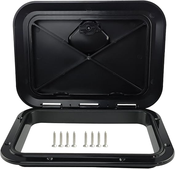 Marine Deck Access Hatch & Lid 10-5/8" X 14-3/4" (270mmx375mm) Black Boat Deck Hatch