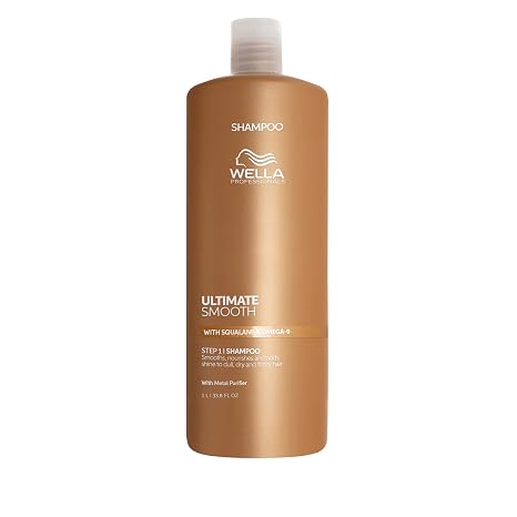 Wella Professionals Ultimate Smooth - Champú Tratamiento Hidratante para el Cabello con Escualano y Omega 9 - Cabello Seco, Apagado y Encrespado