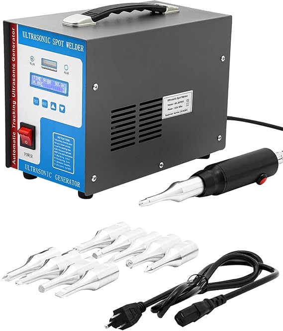 Ultrasonic Plastic Welding Machine 700W 28KHz with 3Pcs Welding Heads Portable Handheld High Frequency Plastic Spot Welding Machine for ABS PP PE