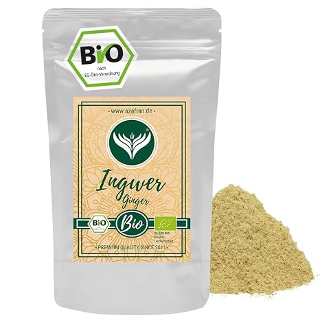 Azafran Organic Ginger Powder Ginger Root to Powder Ground 500 g