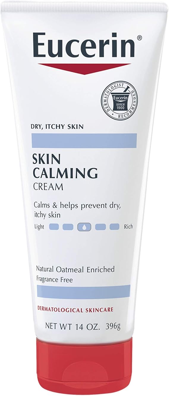 Eucerin Cilt Sakinleştirici Krem - Kuru, Kaşıntılı Ciltler için Tam Vücut Losyonu, Doğal Yulaf ezmesi Zenginleştirilmiş - 14 oz. Tüp