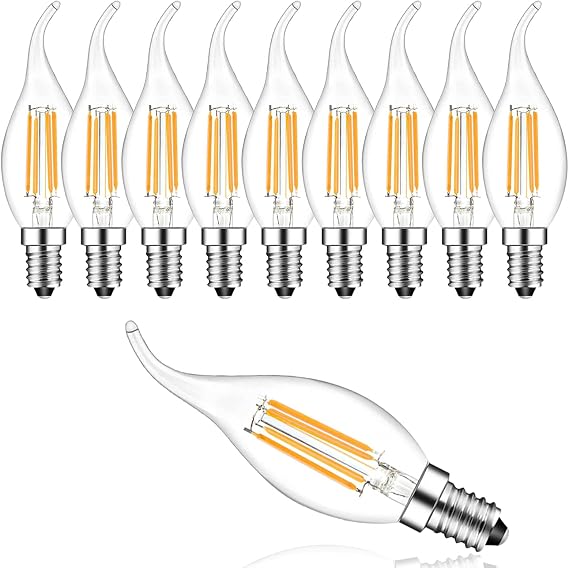 E14 LED Candle Dimmable LED Light Bulb, E14 4W 360Lumen Replaces 30 Watt, Warm White 2700 Kelvin, AC 220V,Energy Class F,Pack of 10 [Energy Class F]