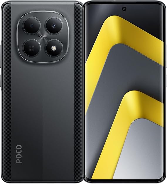 XIAOMI POCO M8 5G Smartphone 8GB + 512GB 6.77 Inch Low AMOLED 120Hz Display, Snapdragon 6 Gen 3 Processor, Dual AI 50MP Camera, 3D Elegant Curved Design, Black, Charger Included