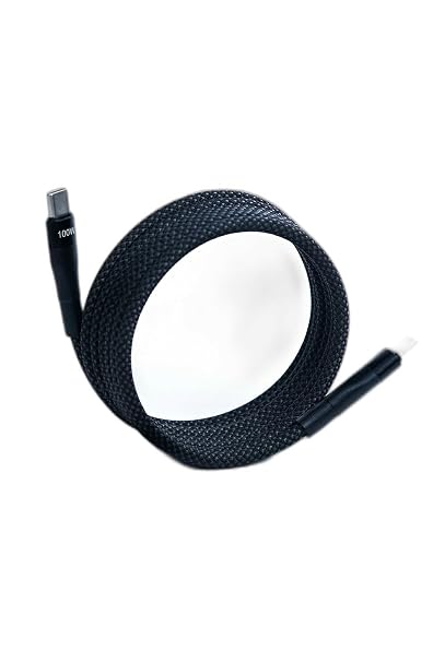 100W Type-C Şarj Kablosu – Manyetik Sarılabilir, PD Hızlı Şarj, Dayanıklı Örgü 1 Metre, SİYAH