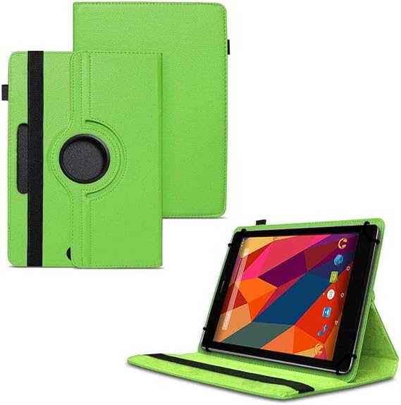 Universal 8 inch Tablet Case, PU Leather Stand Case Folio Cover 360° Rotating Case Fits for All 8.0" Inch Samsung, Lenovo, Acer, Huawei, Sony, iPad, Toshiba Android Tablets (Green)