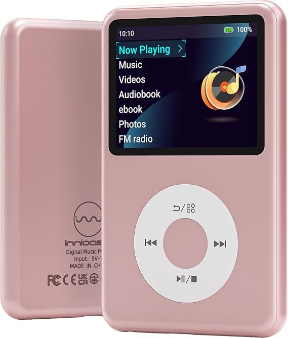 64G Mp3 Player with Bluetooth Innioasis Y1 Video Digital Music Player HiFi Mini Portable Audiobook Mp3 2026 Nice Gift Choice Theme Upgrade Pink