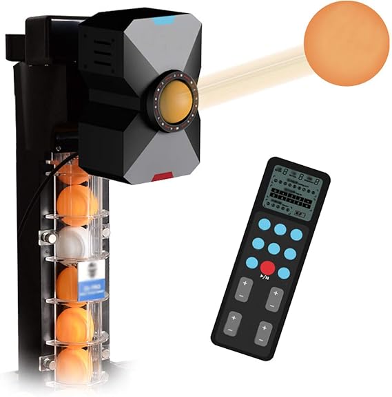 Table Tennis Robot Machine, Automatic Ping Pong Ball Training Machine with Catch Net,Fun Ball Machine/Launcher/Thrower/Shooter for Your Ping Pong Table
