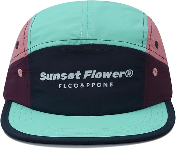 Clakllie Waterproof 5 Panel Running Hats Quick Dry Flat Brim Baseball Cap Embroidered Trucker Hats Flat Peak Hat Soft Top Snapback Hat