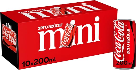 Coca-Cola Zero Sugar Cola Soda Pack 10 Mini 200 ml
