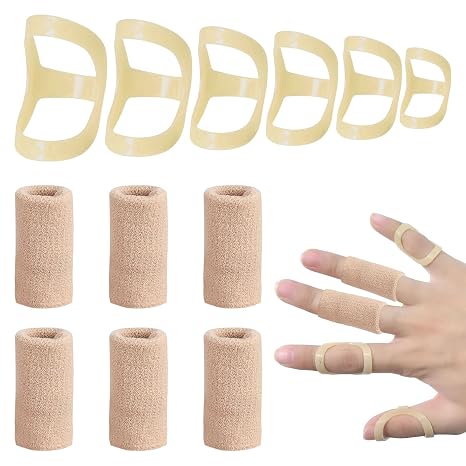 Trigger Finger Splint,12PCS Finger Splints for Arthritis,Oval 8 Finger Splint & Oval Thumb Splint,Finger Splint,Mallet Finger Splint,Thumb
