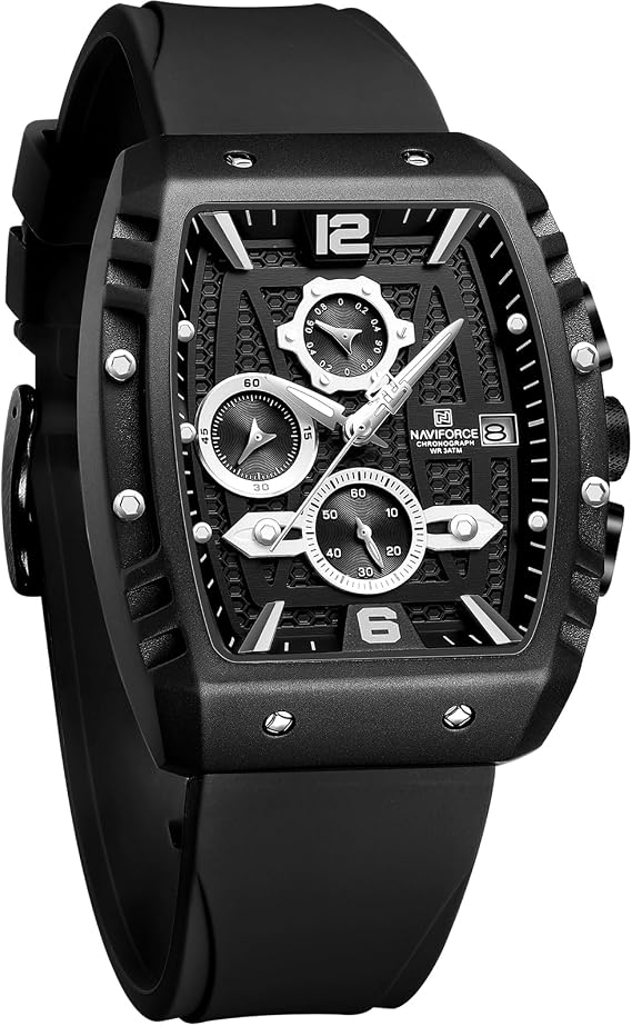 NAVIFORCE Men's Quartz Watch with Automatic Date and Week Display, Analogue Wristwatch