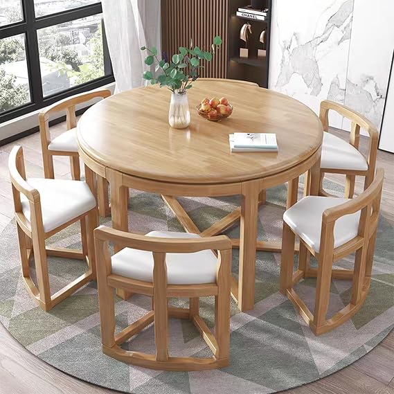 Table and Chairs Set Easy Assembly Dining Set solid wood dining table Restaurant Dining Set Modern Dining Room Furniture Set(A)