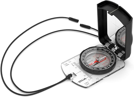 Silva Compass Navigation - Ranger S Black - Scales 1:25k and 1:50k - Sighting Compass Hiking to Determine Direction Over Long Distances - with Rotatable Housing
