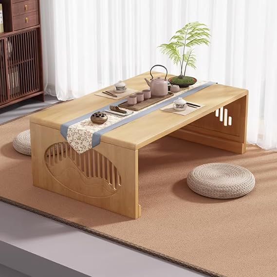 Japanese Floor Table - Folding Tatami Tea Table|Solid Wood Low Table|Smooth Edges Small Wooden Table,Foldable Coffee Table, Sofa Side Table, For Living Room/Home Office/Tea Room/Home Decor