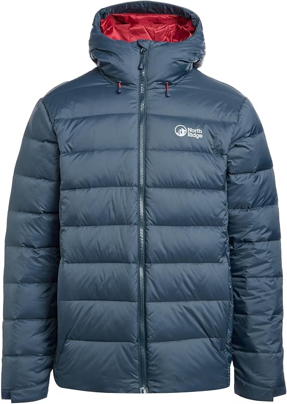 NORTH RIDGE Men's Tech Down II Hooded Down Jacket, Winter Puffer Coat