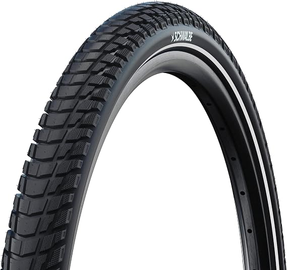 Schwalbe Marathon Plus Tour Performance Line Metal Bicycle Tyre - Black/Reflective 27.5 x 2.15