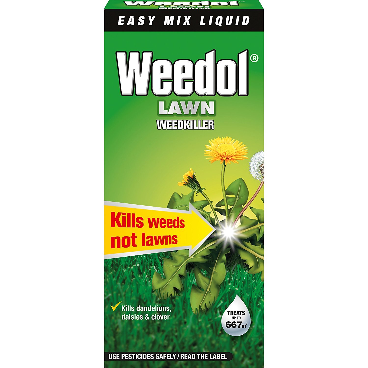 Weedol 2 x Lawn Weedkiller Easy Mix Liquid Concentrate 1L