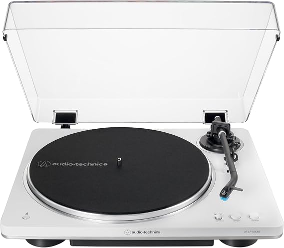 Audio-Technica AT-LP70XBT Fully Automatic Wireless Belt-Drive Turntable (White/Silver)