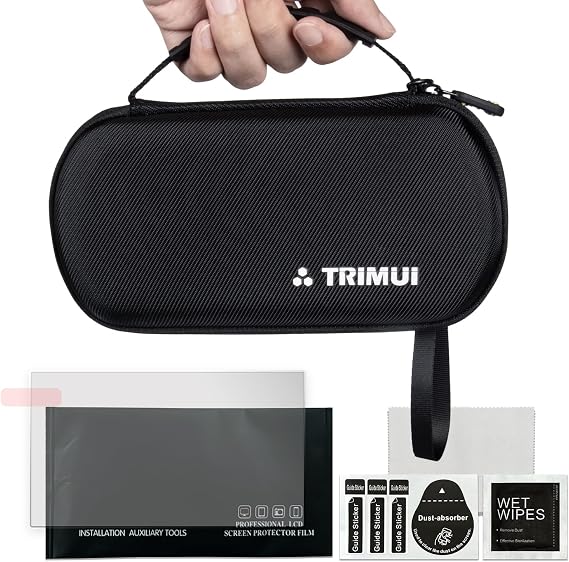 丈夫なEVAケース Trimui Smart Pro用 - 防水、耐衝撃、旅行&収納用5インチスクリーンプロテクター付き ブラック