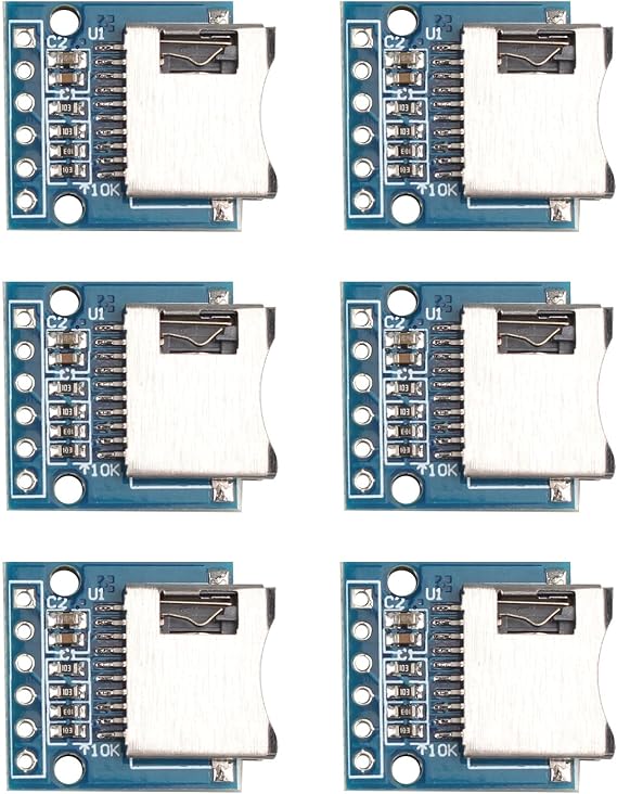 6PCS Mini SD Card Module - Memory Shield, Micro Storage Expansion Board, TF Reader Adapter Compatible With Arduino AVR ARM